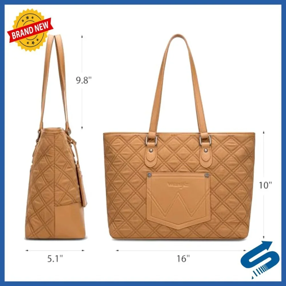Medium Quilted Puffer Tote Shoulder Bag for Work School Lifestyle